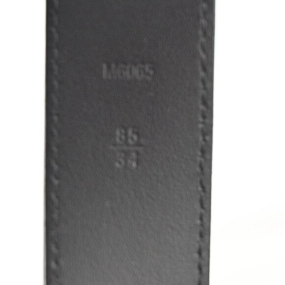 Louis Vuitton Black Leather Pont Neuf Silver Buckle Belt 85/34 bsj630-102325 - Picture 10 of 12